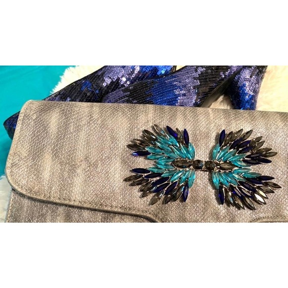 Gianni Bini Designer stoned clutch purse - Picture 5 of 6
